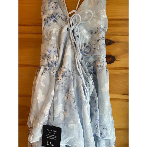 Lulus XXL Tiered Floral Maxi Dress White & Blue NWT - Picture 10 of 14